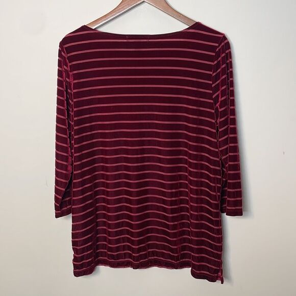 Lauren Ralph Lauren Velvet Striped Top 1X - Picture 6 of 7